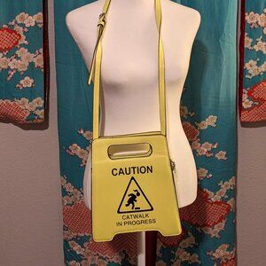 Caution Sign cross body purse
